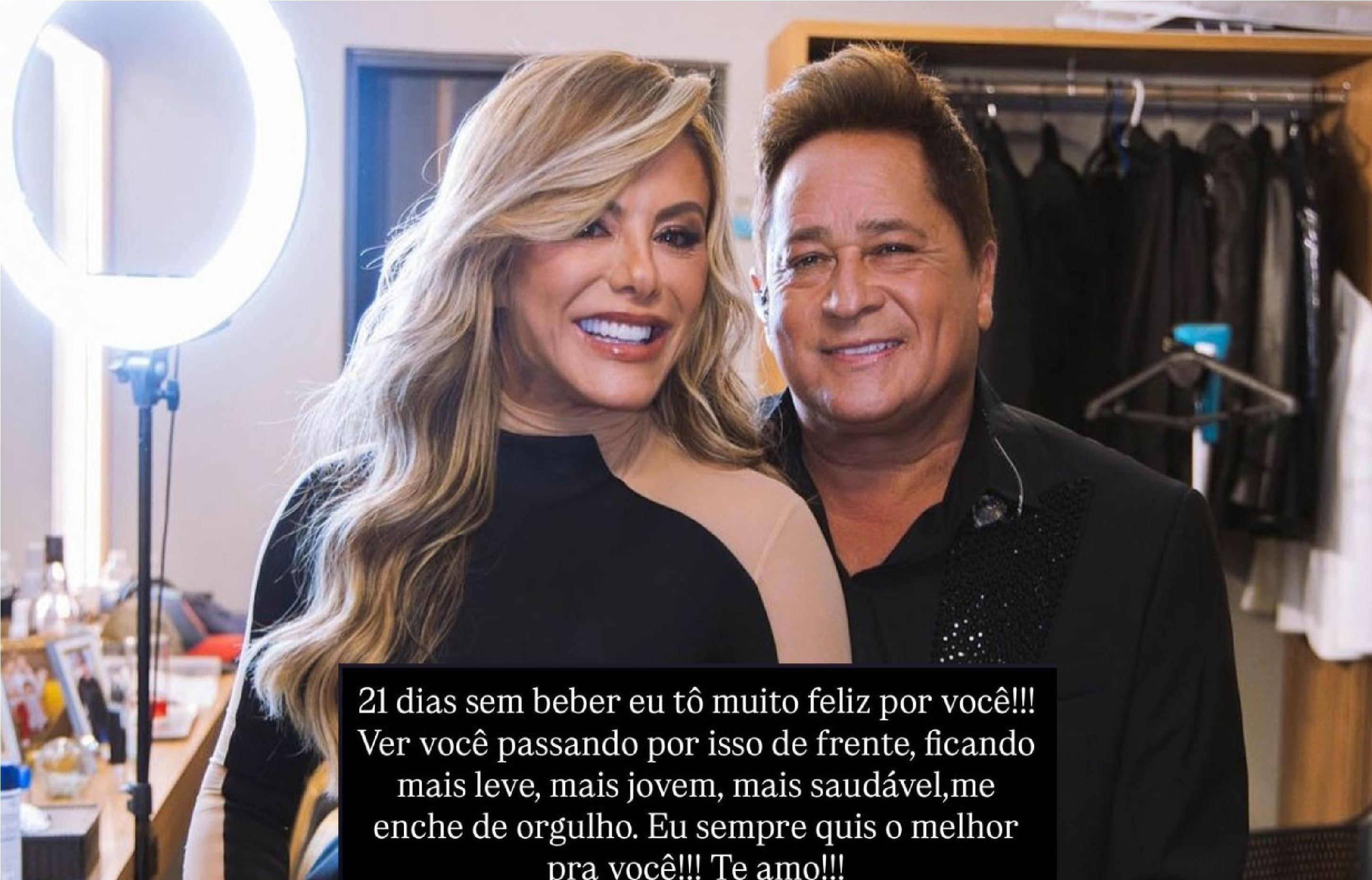 Leonardo completa 21 dias sem beber e recebe declaração de orgulho de Poliana Rocha